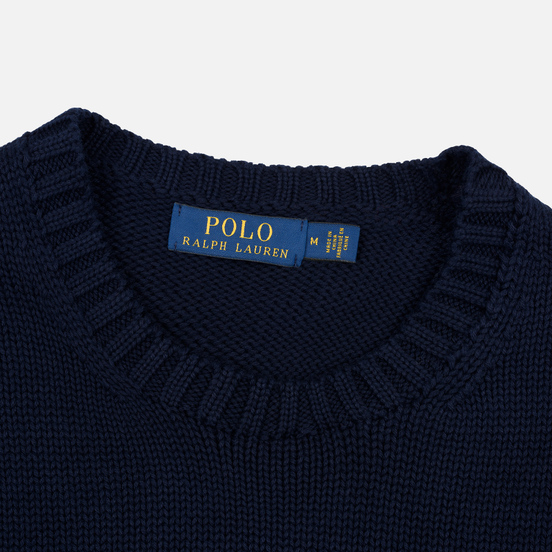 Мужской свитер Polo Ralph Lauren Classic Logo Cotton Crew Neck Hunter Navy