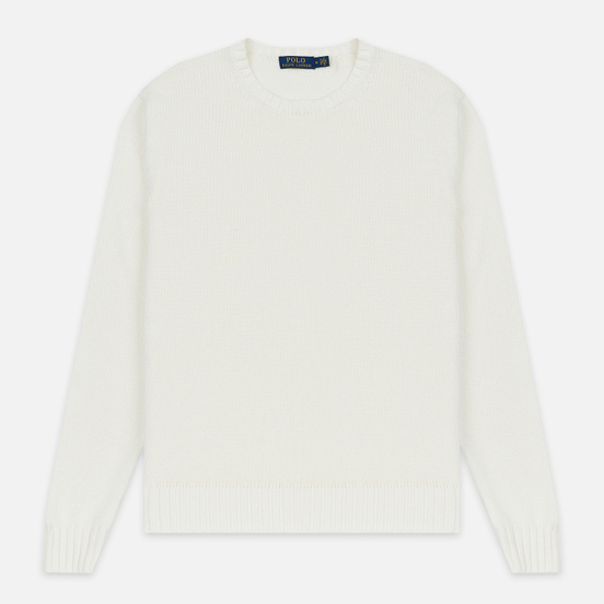 Мужской свитер Polo Ralph Lauren Classic Logo Cotton Crew Neck White