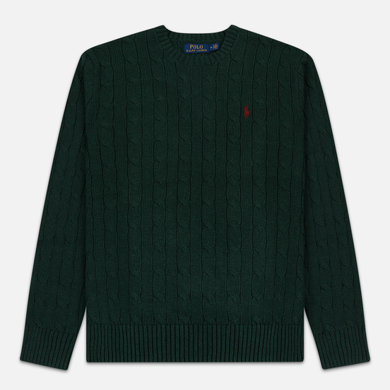 Мужской свитер Polo Ralph Lauren Crew Neck Cable Knit Scotch Pine Heather