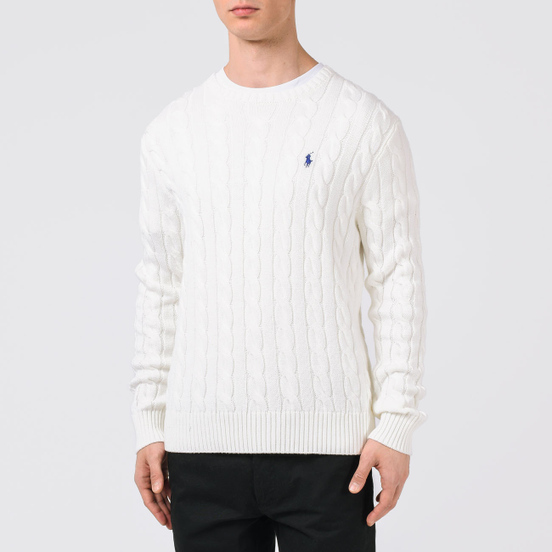 Мужской свитер Polo Ralph Lauren Driver Cotton Cable Old White