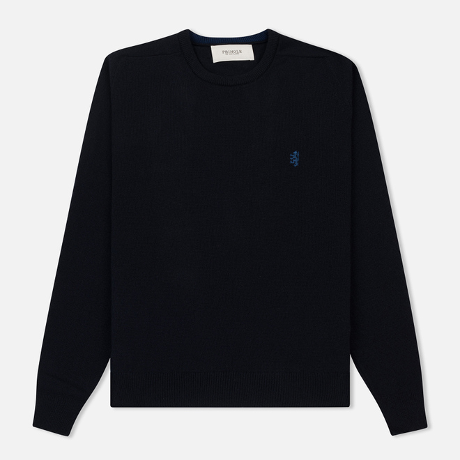 Мужской свитер Pringle of Scotland Embroidered Lion Lambswool Navy/Ink