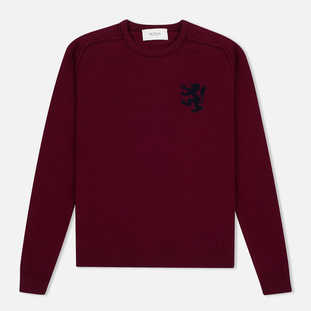 Мужской свитер Pringle of Scotland Lion Intarsia Crew Neck Burgundy