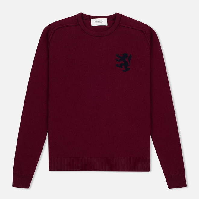 Мужской свитер Pringle of Scotland Lion Intarsia Crew Neck Burgundy