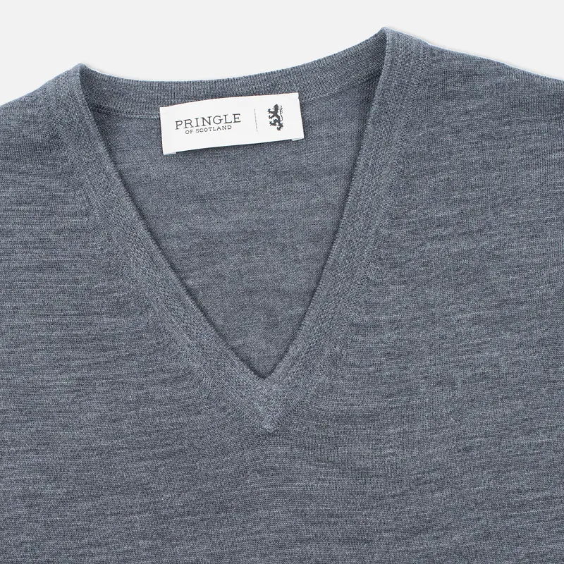 Pringle of Scotland Мужской свитер Pique Trim V Neck
