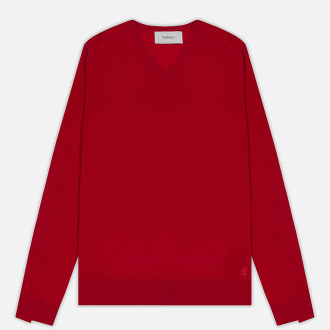 Мужской свитер Pringle of Scotland Rib Trim V-Neck Red