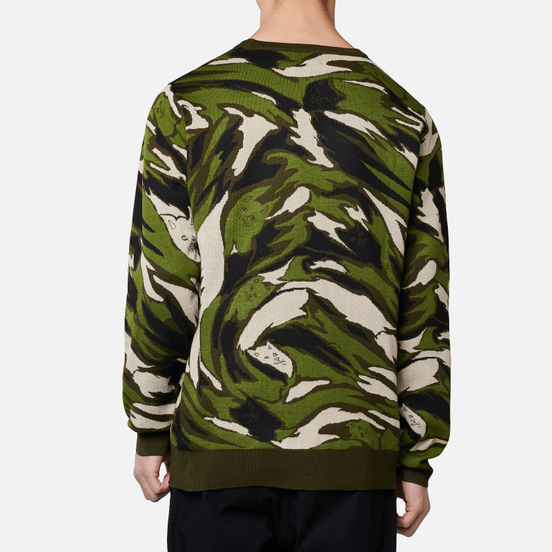 Мужской свитер RIPNDIP Tiger Nerm Green Camo