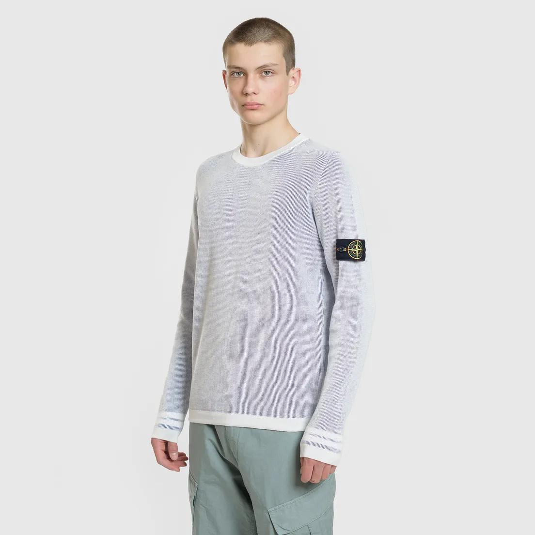 Stone Island Мужской свитер Bicolor Optical Ribbing Effect