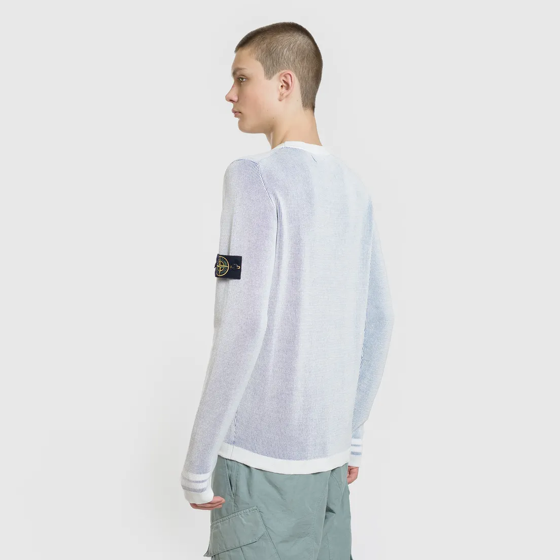 Stone Island Мужской свитер Bicolor Optical Ribbing Effect
