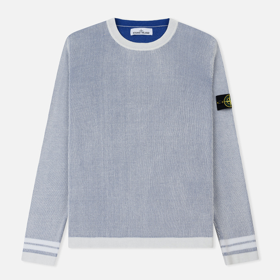 Мужской свитер Stone Island Bicolor Optical Ribbing Effect Ice