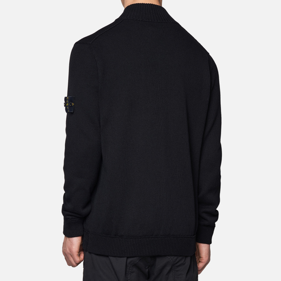 Мужской свитер Stone Island Cardigan Zip Terry Stitch Black