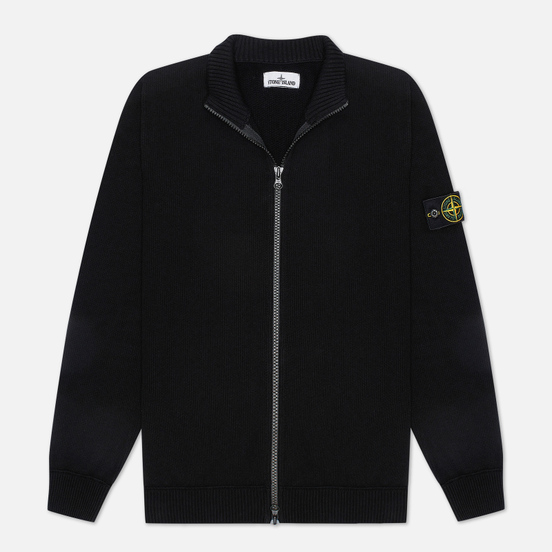 Мужской свитер Stone Island Cardigan Zip Terry Stitch Black