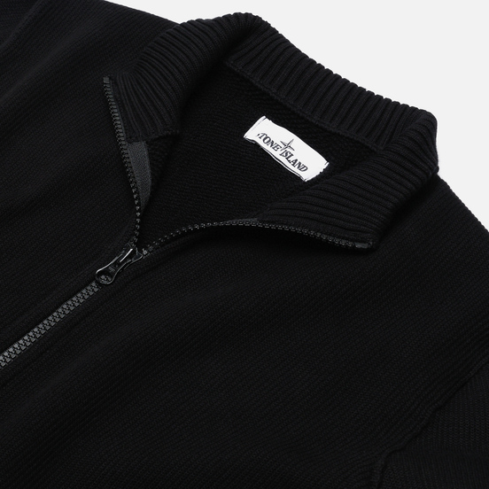 Мужской свитер Stone Island Cardigan Zip Terry Stitch Black