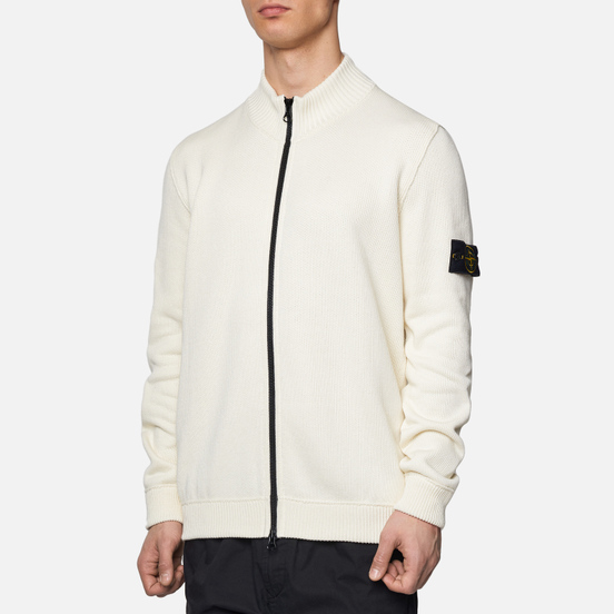Мужской свитер Stone Island Cardigan Zip Terry Stitch Ivory