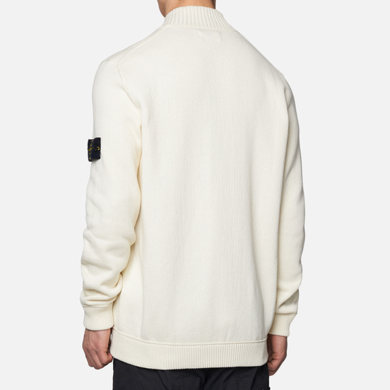 Мужской свитер Stone Island Cardigan Zip Terry Stitch Ivory