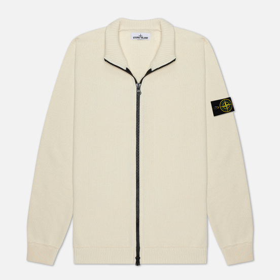 Мужской свитер Stone Island Cardigan Zip Terry Stitch Ivory