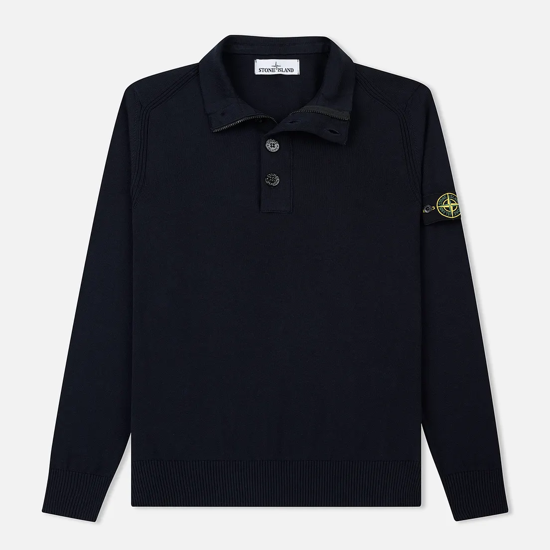 Stone Island Мужской свитер Collar Hidden Zip And Four Buttons