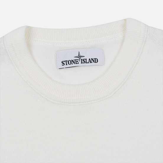 Мужской свитер Stone Island Crew Neck Lightweight Wool Natural White