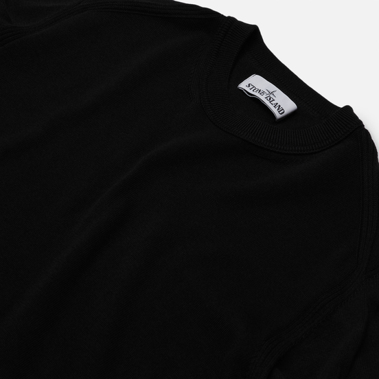 Мужской свитер Stone Island Crew Neck Smooth Cotton Black