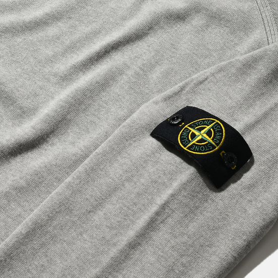 Мужской свитер Stone Island Crew Neck Smooth Cotton Dust Grey Melange