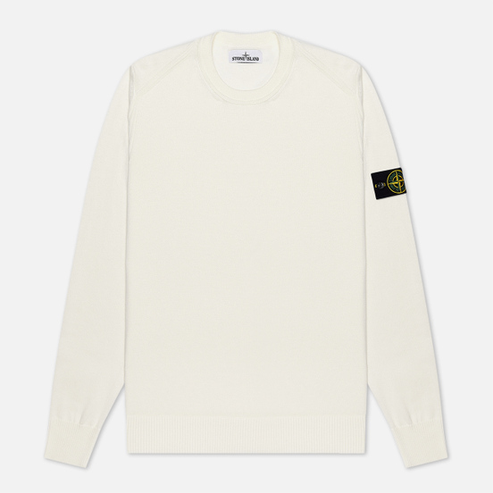 Мужской свитер Stone Island Crew Neck Smooth Cotton Ivory
