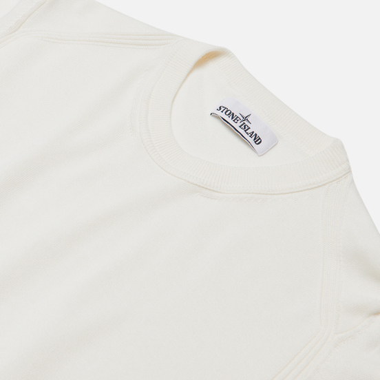 Мужской свитер Stone Island Crew Neck Smooth Cotton Ivory