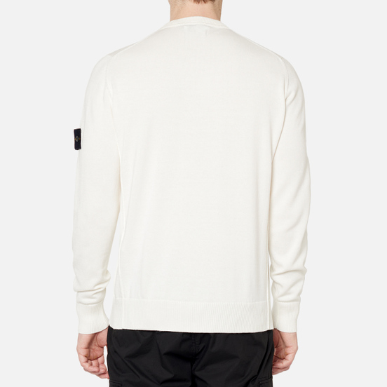 Мужской свитер Stone Island Crew Neck Smooth Cotton Ivory