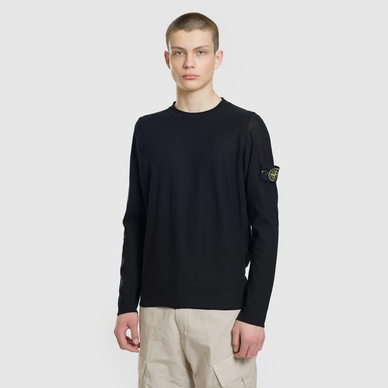 Мужской свитер Stone Island Crew Neck Ultra-Light Ultra-Fine Cotton Black