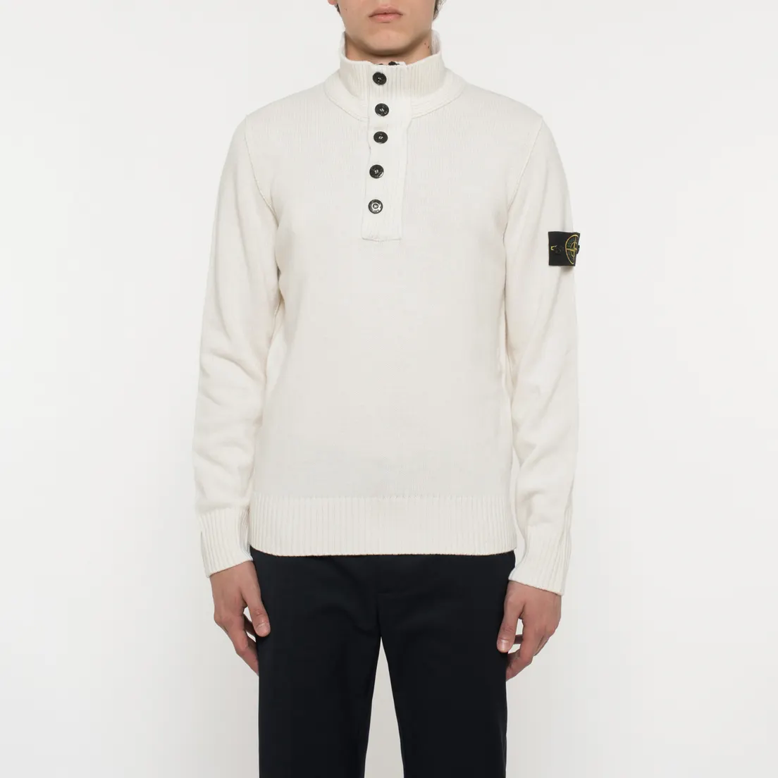 Stone Island Мужской свитер Double Button Zip Wool