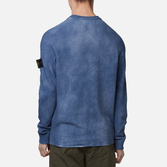 Мужской свитер Stone Island Hand Sprayed Treatment Blue Marine