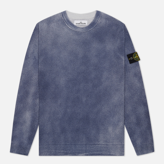 Мужской свитер Stone Island Hand Sprayed Treatment Blue Marine