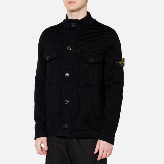 Мужской свитер Stone Island Heavy Cardigan Knit Black