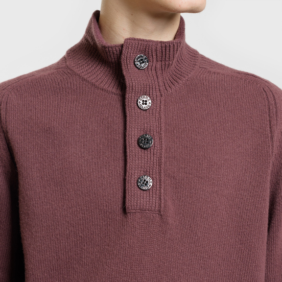 Мужской свитер Stone Island Lambswool High Neck Zip Dark Burgundy