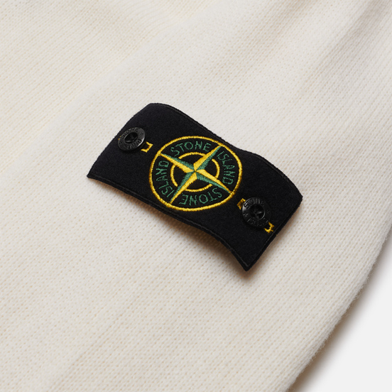 Мужской свитер Stone Island Lambswool High Neck Zip Natural White