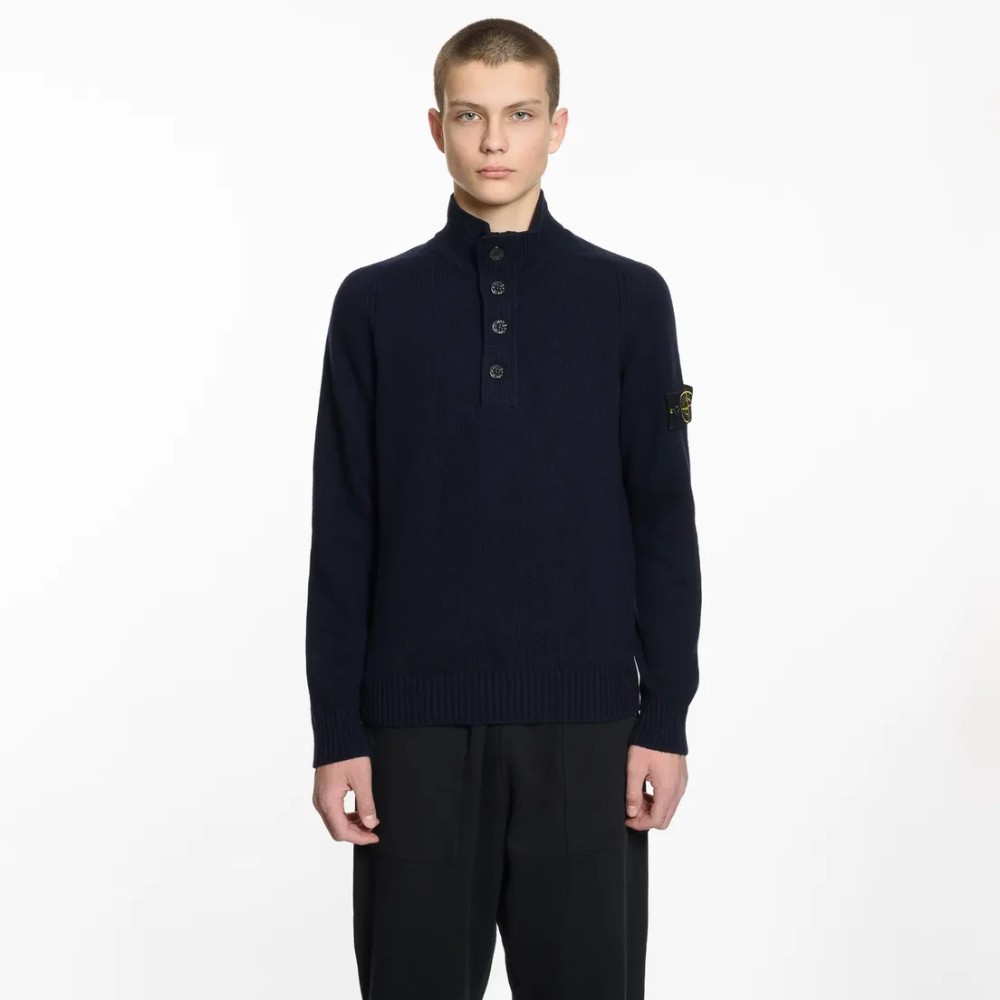Stone Island Мужской свитер Lambswool High Neck Zip