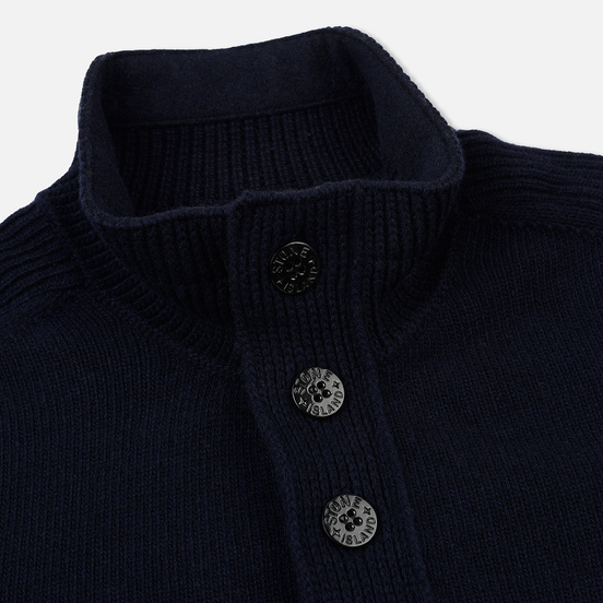 Мужской свитер Stone Island Lambswool High Neck Zip Navy Blue