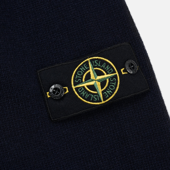Мужской свитер Stone Island Lambswool High Neck Zip Navy Blue