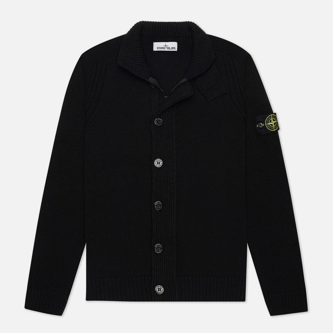 Stone Island Мужской свитер Lambswool Zip Button Panel