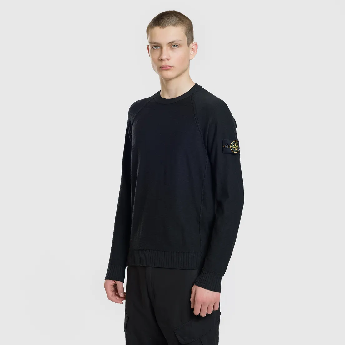 Stone Island Мужской свитер Ribbed Collar Horizontal Garment Dye