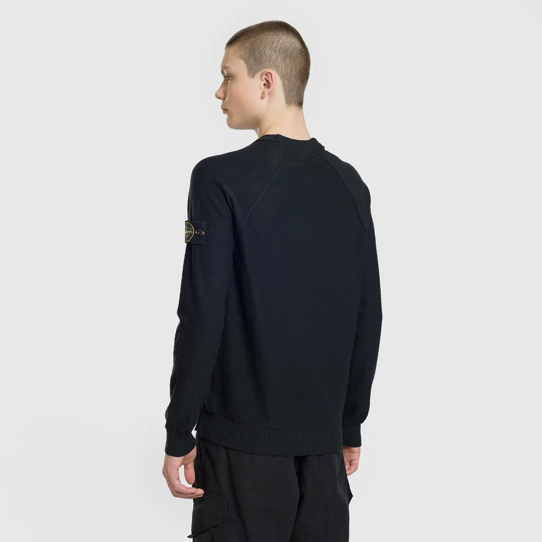 Stone Island Мужской свитер Ribbed Collar Horizontal Garment Dye
