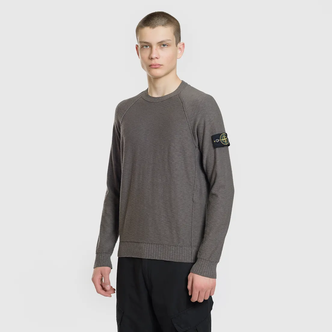 Stone Island Мужской свитер Ribbed Collar Horizontal Garment Dye