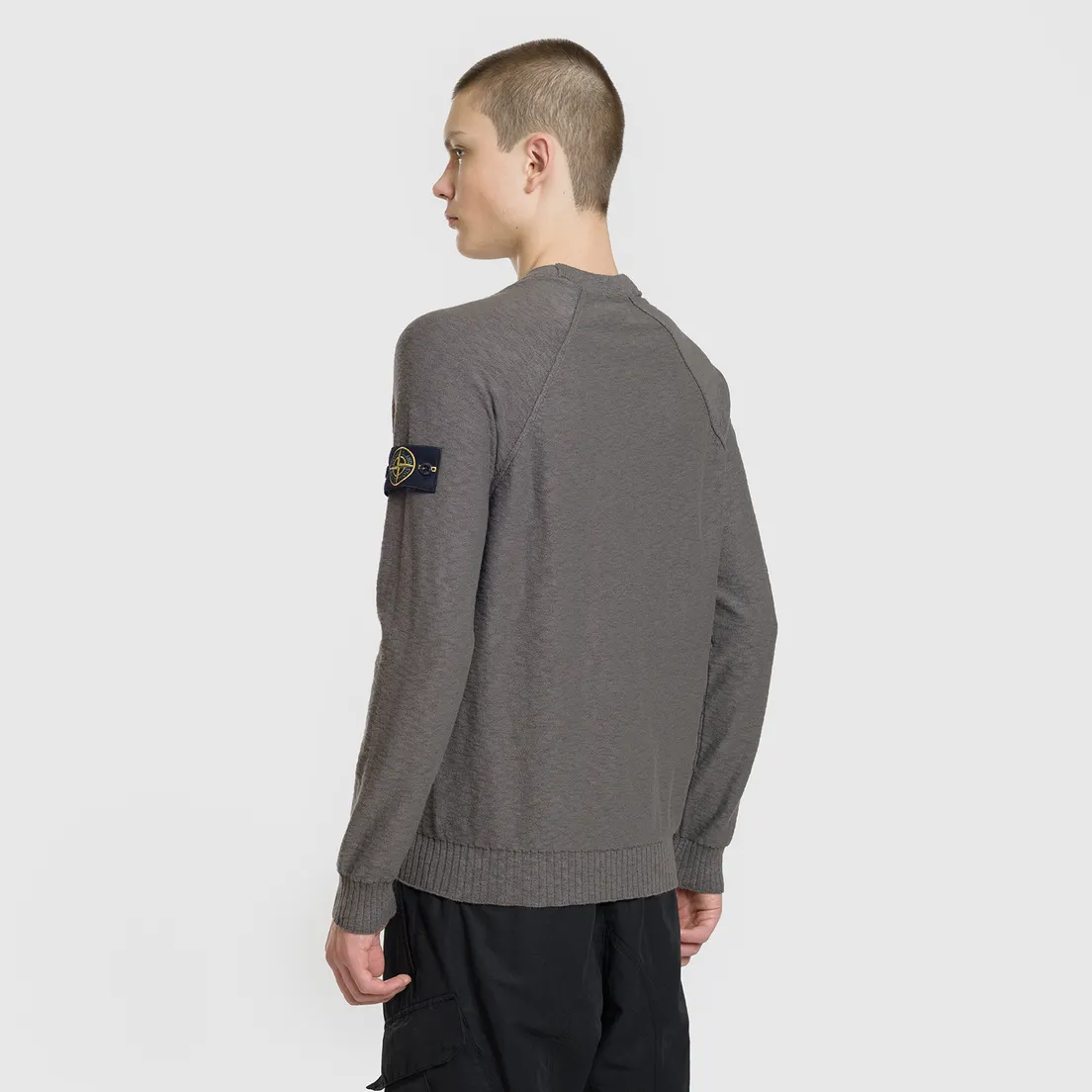 Stone Island Мужской свитер Ribbed Collar Horizontal Garment Dye