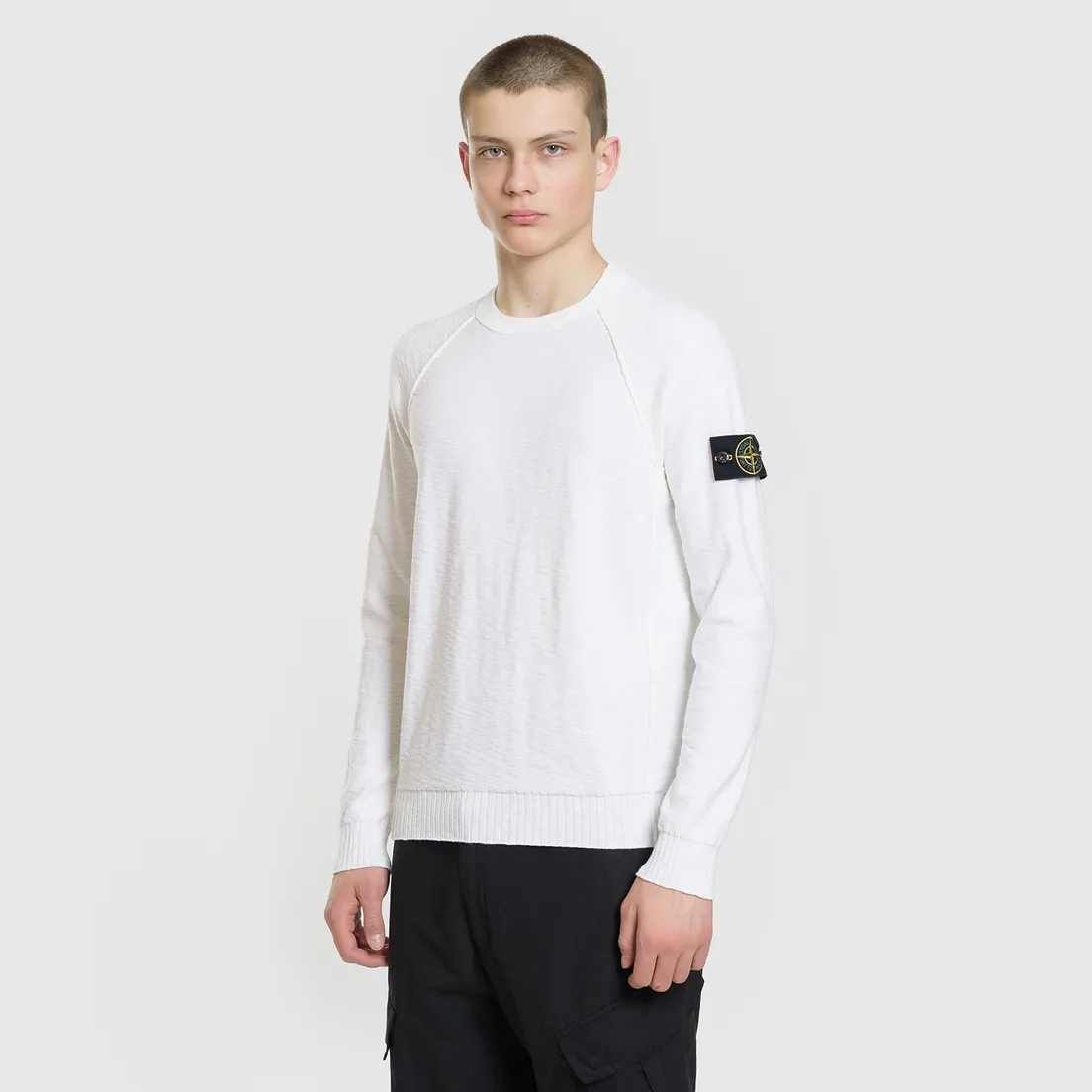 Stone Island Мужской свитер Ribbed Collar Horizontal Garment Dye