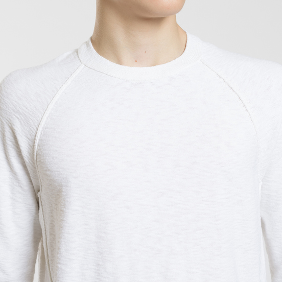 Мужской свитер Stone Island Ribbed Collar Horizontal Garment Dye White