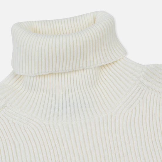 Мужской свитер Stone Island Ribbed Light Wool Roll Neck White