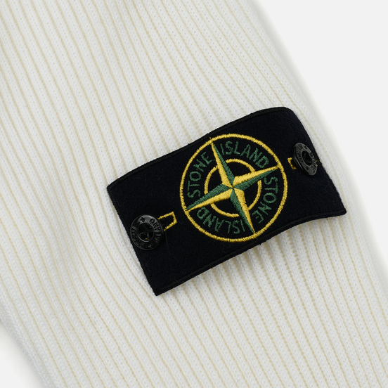 Мужской свитер Stone Island Ribbed Light Wool Roll Neck White