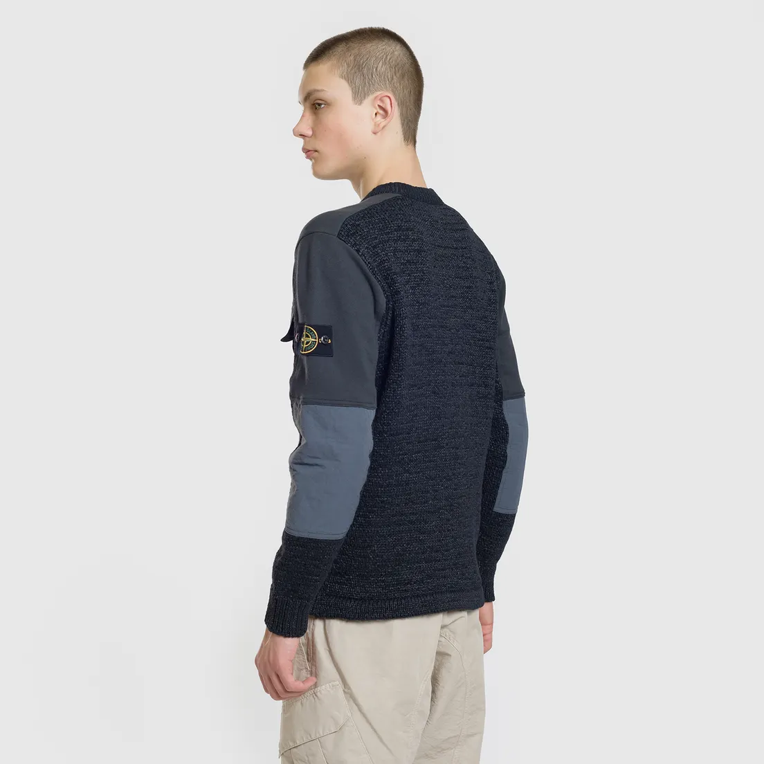 Stone Island Мужской свитер Round Neck Nylon Webbing