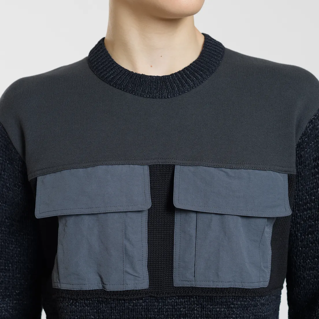Stone Island Мужской свитер Round Neck Nylon Webbing