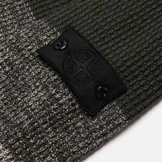 Мужской свитер Stone Island Shadow Project Gradient Effect Garter Stitch Stripes Olive Green