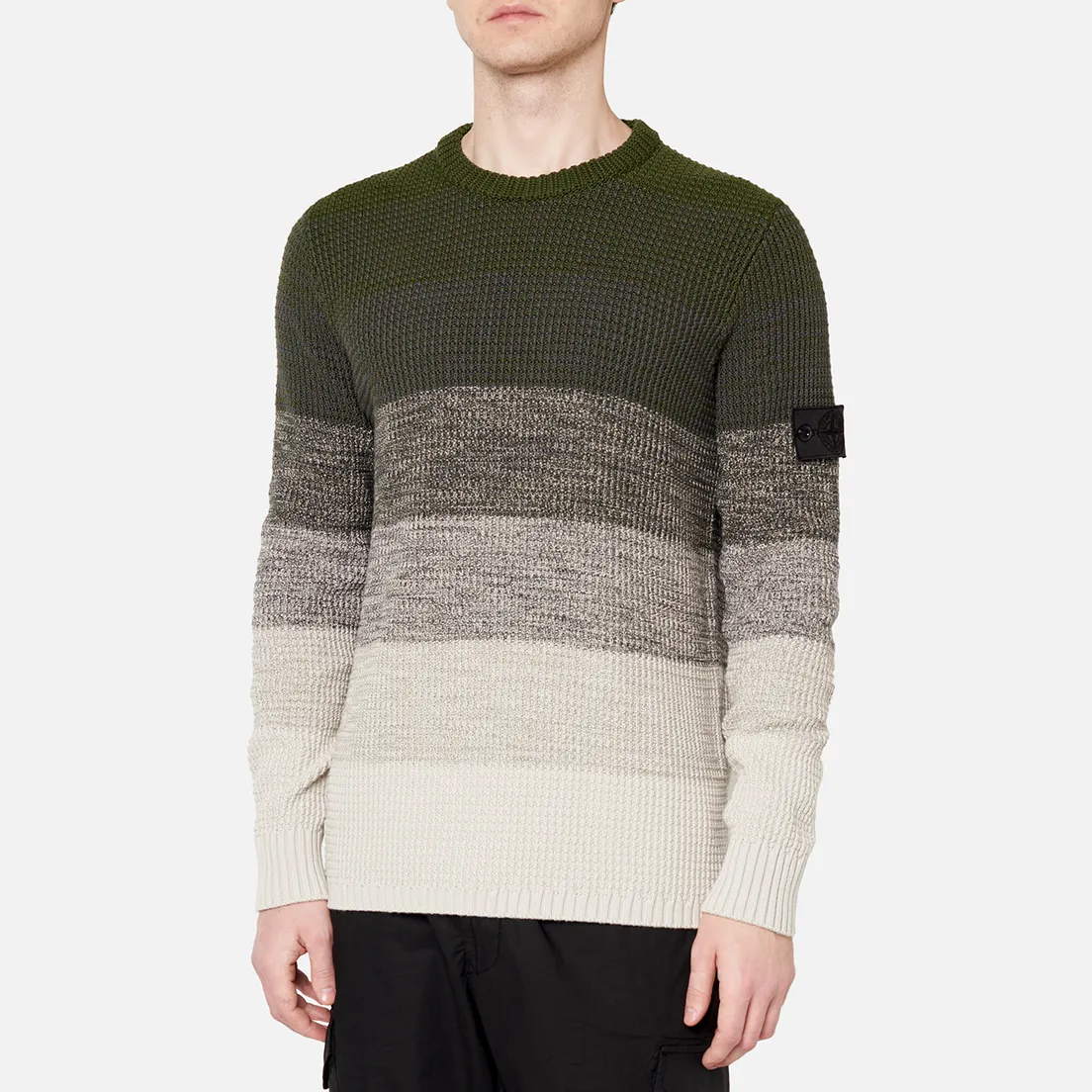 Stone Island Shadow Project Мужской свитер Gradient Effect Garter Stitch Stripes