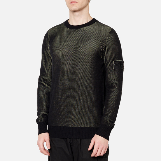 Мужской свитер Stone Island Shadow Project Two Colour Crew Neck Knit Black